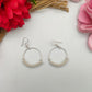 Silver Plated Hoop Earrings with Beaded Accents