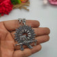 Krishna Flute Pendant Necklace and Peacock Drop Earrings Set