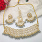Kundan Beads Gold Plated Choker Necklace Set with Earrings and Maangtikka.