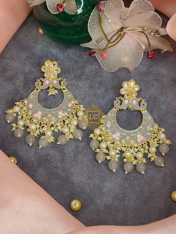 Sparkling Meenakari Chandbali Earrings