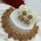 Artificial Gold Plated Brass Choker Necklace Set For Girls and Women