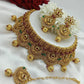 LC Gold Plated Wedding Jewellery Pearl Choker Necklace Set For Women