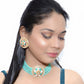 Meenakari & Beads Choker Necklace Set with Earrings