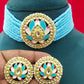 Meenakari & Beads Choker Necklace Set with Earrings