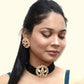 Meenakari & Beads Choker Necklace Set with Earrings