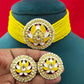 Meenakari & Beads Choker Necklace Set with Earrings
