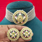 Meenakari & Beads Choker Necklace Set with Earrings