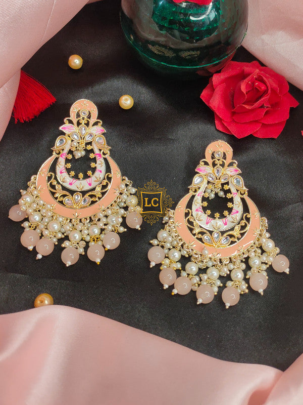 Sparkling Meenakari Chandbali Earrings