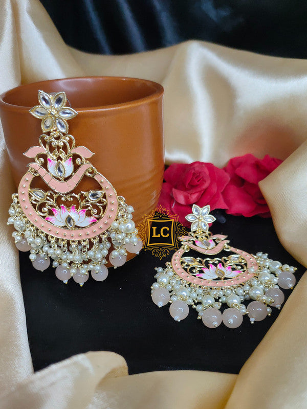 Sparkling Meenakari Chandbali Earrings