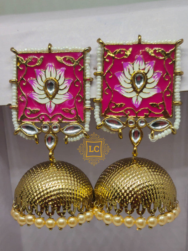 Sparkling Meenakari Jhumka Earrings