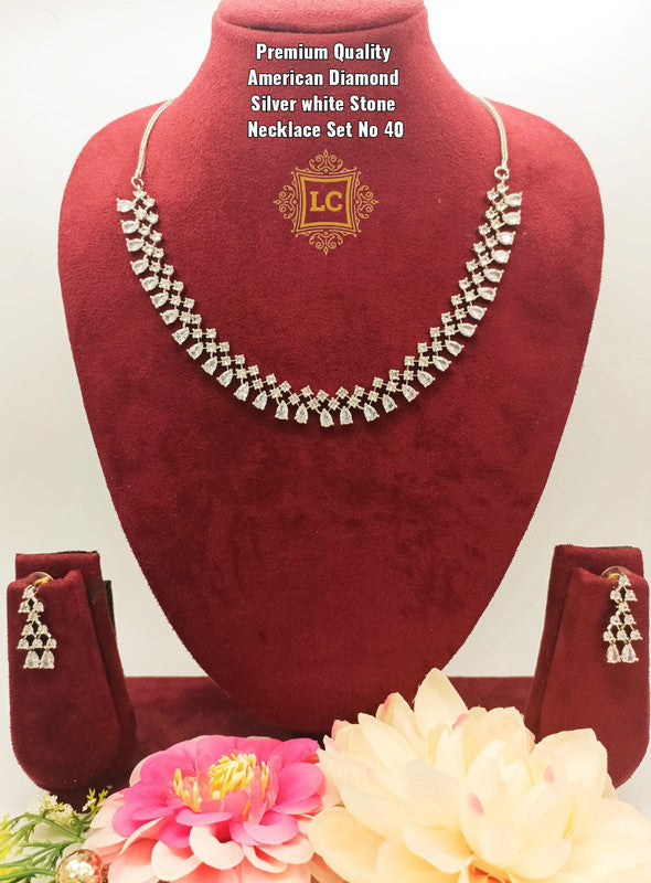 American Diamond Jewellery Set With Earrings.