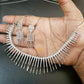 American Diamond Silver Jewellery Set With Earrings.