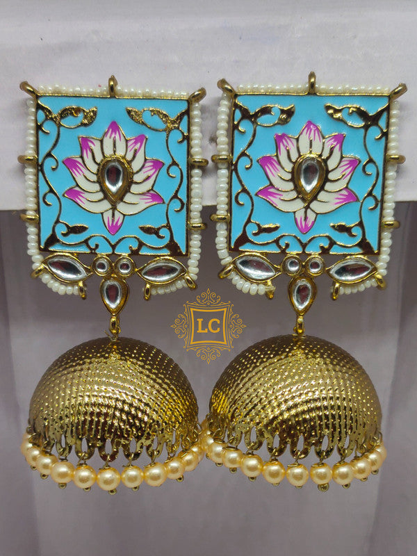Sparkling Meenakari Jhumka Earrings
